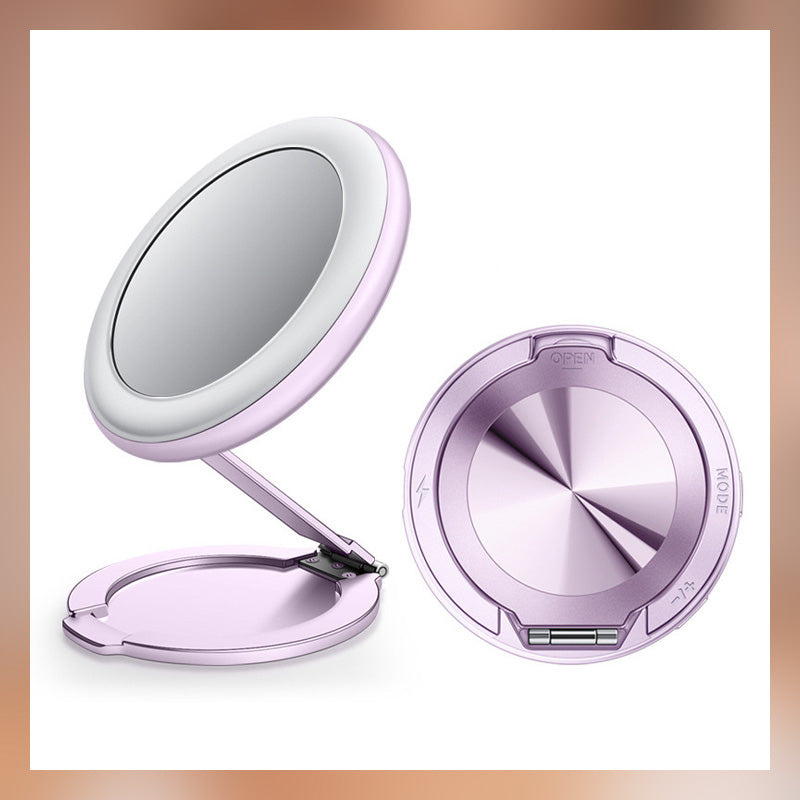 🌟 Fire-i-ett magnetisk sminkespeilstativ - Fiks skjønnheten din, lys opp hvert øyeblikk! ✨
