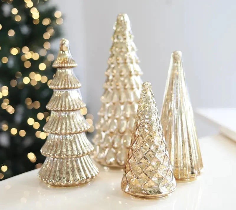 ✨ Shimmering Christmas - sett med opplyst juletre i kvikksølvglass ✨