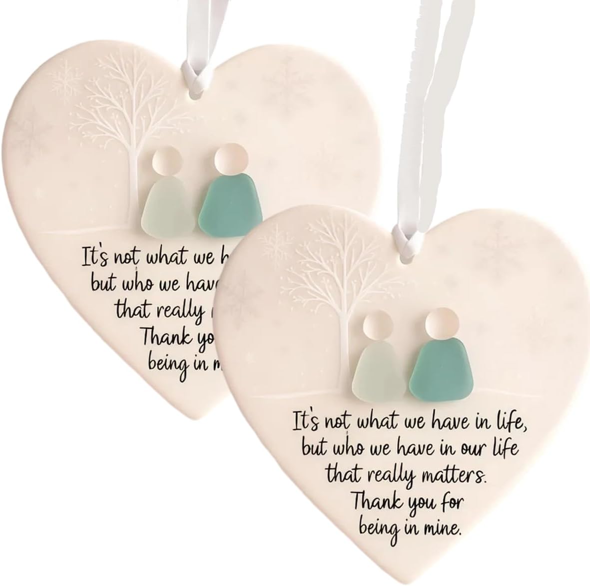 💝 Hjertesmykket Havglass Dekor – Formet av Naturen, Laget for Hånd 🌊✨