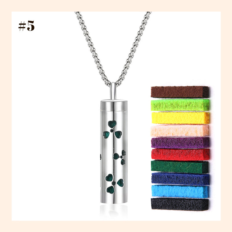 🌿✨ Aromaterapi Utskåret Diffuser Halskjede – Parfyme Vedheng