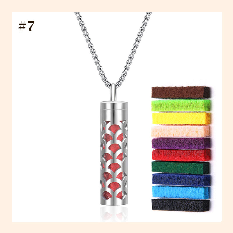 🌿✨ Aromaterapi Utskåret Diffuser Halskjede – Parfyme Vedheng