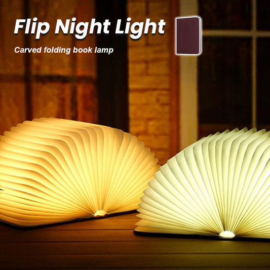 ✨Bokformet nattlys som snur om og om igjen | Justerbar kreativ lampe med 3 farger