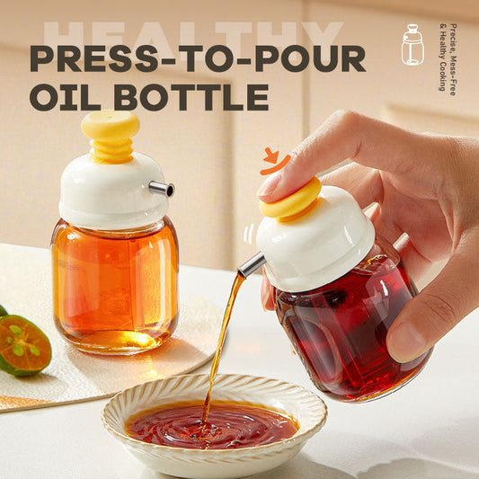 🍳 Trykk-og-hell Oljeﬂaske | Presis & Sølefri Matlaging