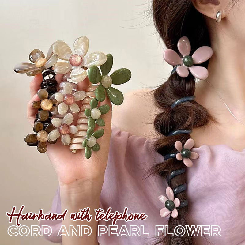 🌸 Elastisk hårbånd med perleblomst 🌸（🔥🎁 Kjøp 1, få 2 gratis!）