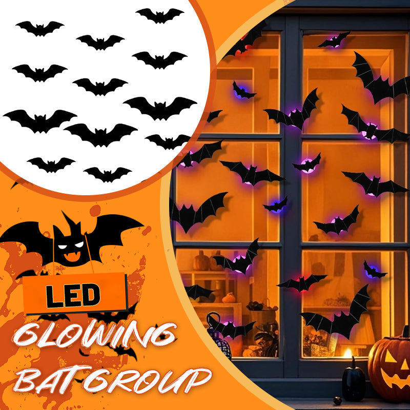 🦇 LED-glødende flaggermus – Perfekt til Halloween