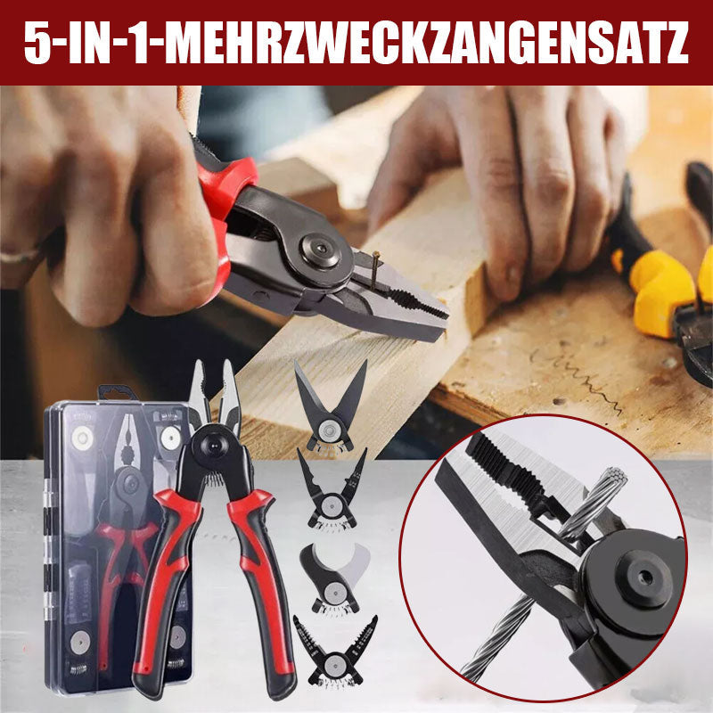 🛠️🔧 5-i-1 Multifunksjonelt Tangsett – Utskiftbare Hoder for alle behov!