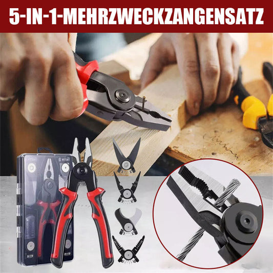 🛠️🔧 5-i-1 Multifunksjonelt Tangsett – Utskiftbare Hoder for alle behov!
