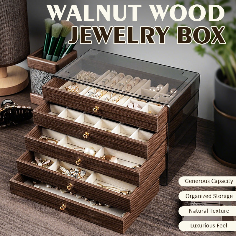 5-lags smykkeskrin i valnøttre