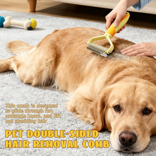 ✨ Dobbeltsidig hårfjerningskam – Perfekt for hund & katt