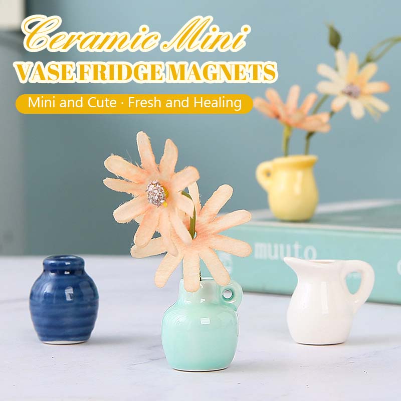 🌼 Keramiske minivase kjøleskapsmagneter