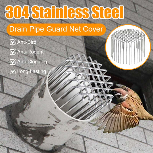 🛡 Avløpsbeskyttelse i 304 Rustfritt Stål – Holder Fugler, Rotter og Rusk Ute