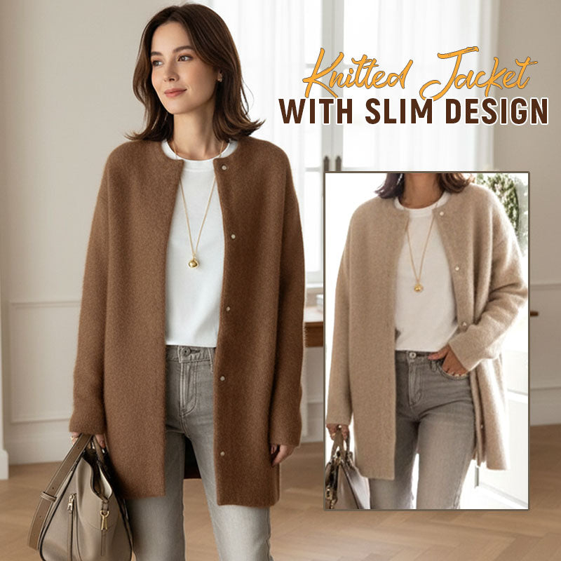 🧥 Slim Fit Strikket Jakke – Komfort & Stil i Ett