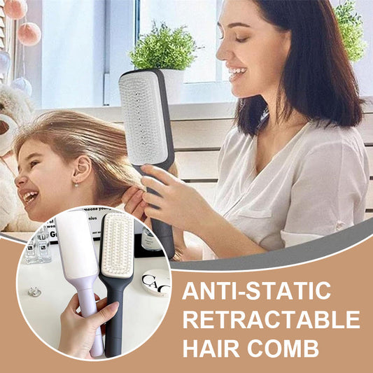 ✨ Roterende hårbørste med massasje – glatt og flokefritt hår