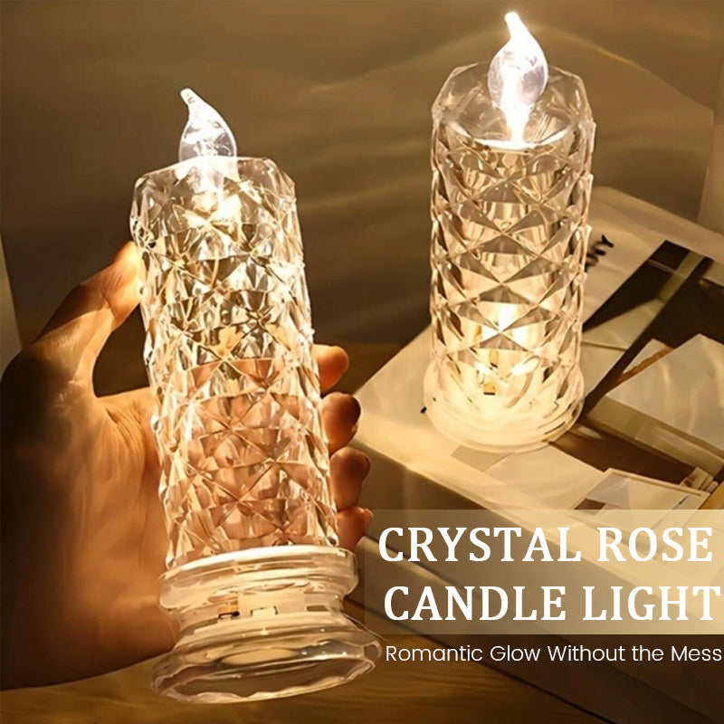 ✨ Crystal Rose Lys – Romantisk Glød Uten Rot