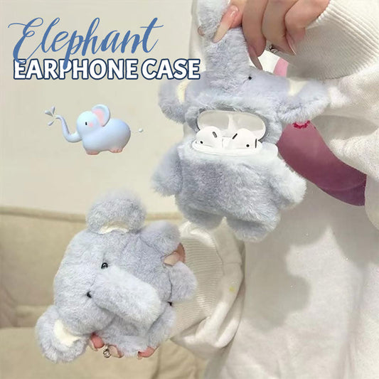 🐘 Fluffy Blå Elefant AirPods Etui