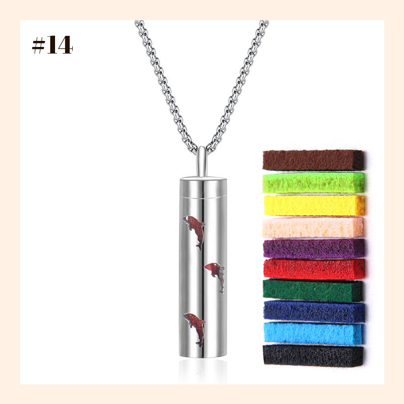 🌿✨ Aromaterapi Utskåret Diffuser Halskjede – Parfyme Vedheng