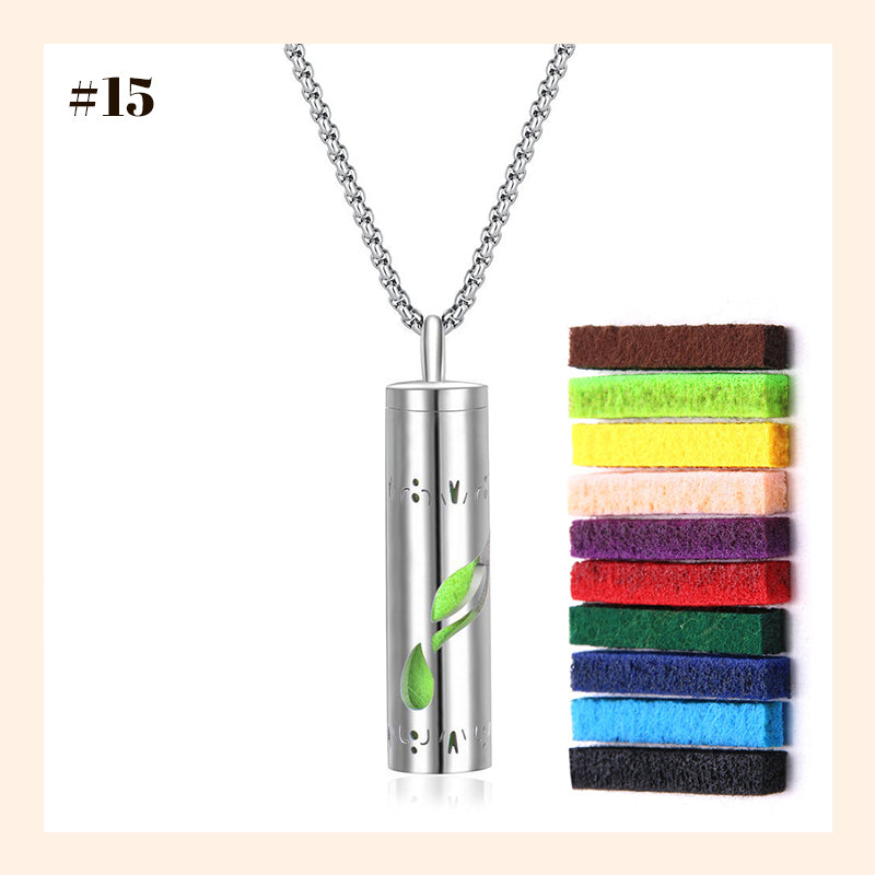 🌿✨ Aromaterapi Utskåret Diffuser Halskjede – Parfyme Vedheng