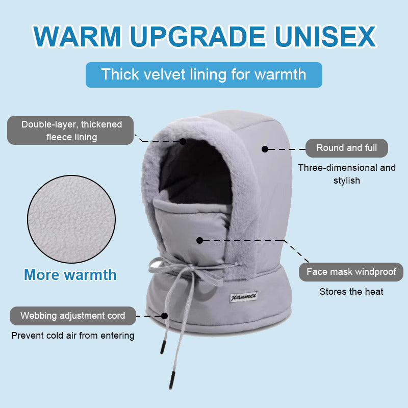 ❄️ Vinterlue med fleece og ansiktsmaske