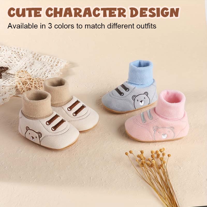 👟 Søte Bjørn Slip-on Småbarnsko – Komfortable Første Gåsko 🧸