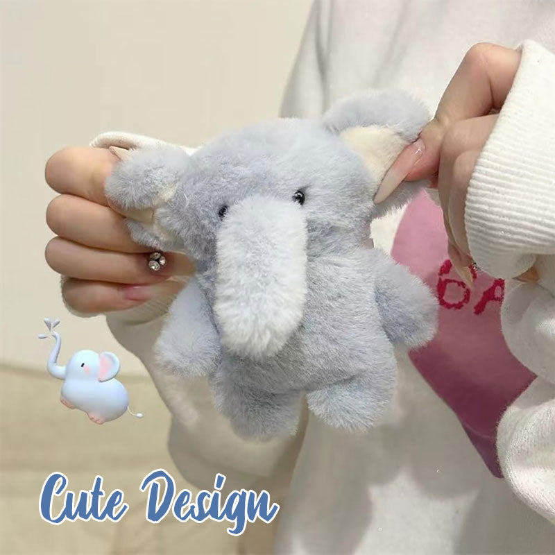 🐘 Fluffy Blå Elefant AirPods Etui