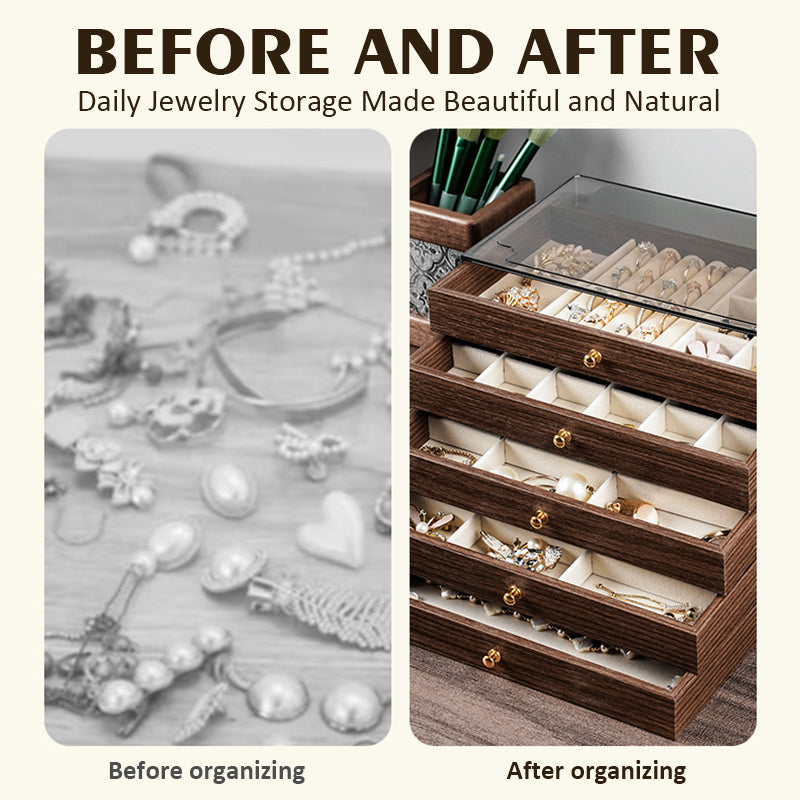 5-lags smykkeskrin i valnøttre