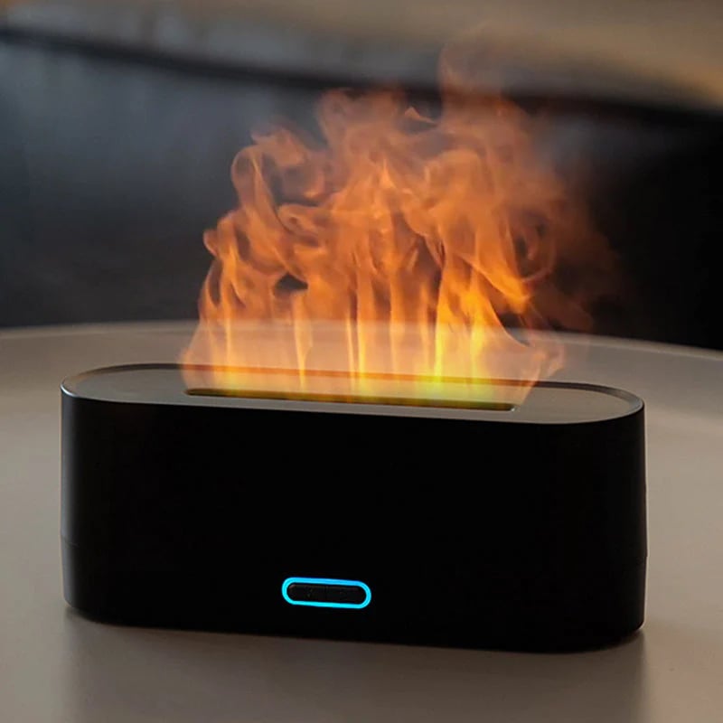✨ Fargerik Flamme Aromaterapi Diffuser – Skrivebord & Hjem