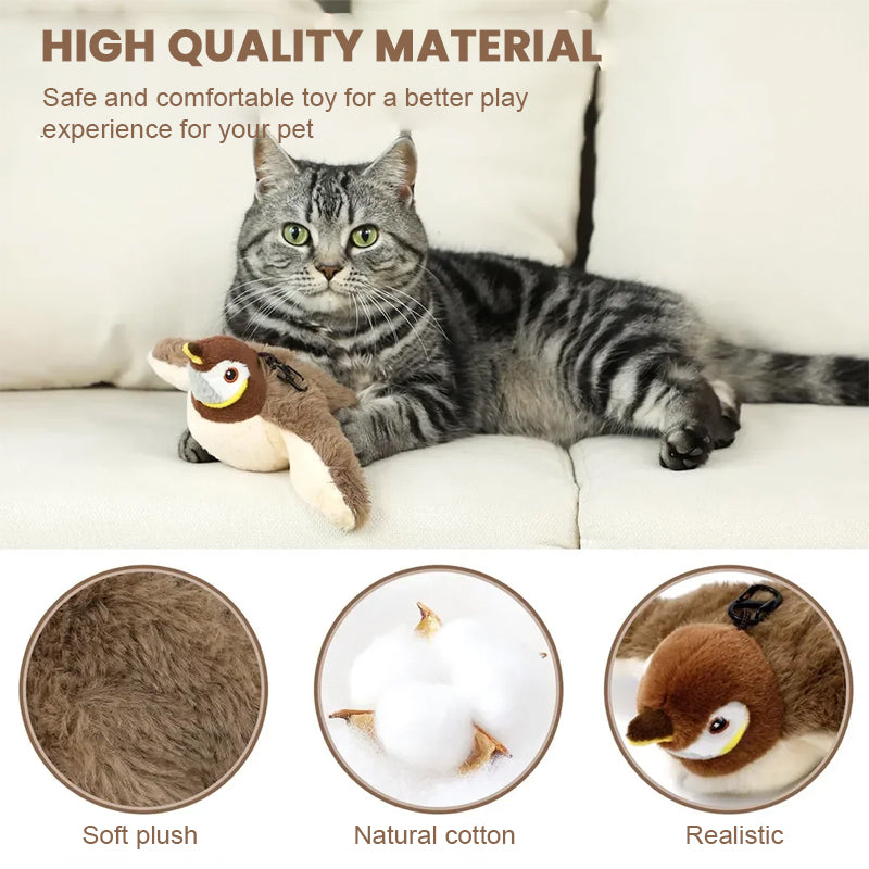 🐦 Realistisk Elektrisk Spurv – Bevegelig & Lekende Dekor