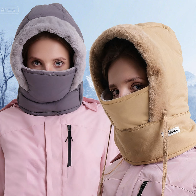 ❄️ Vinterlue med fleece og ansiktsmaske