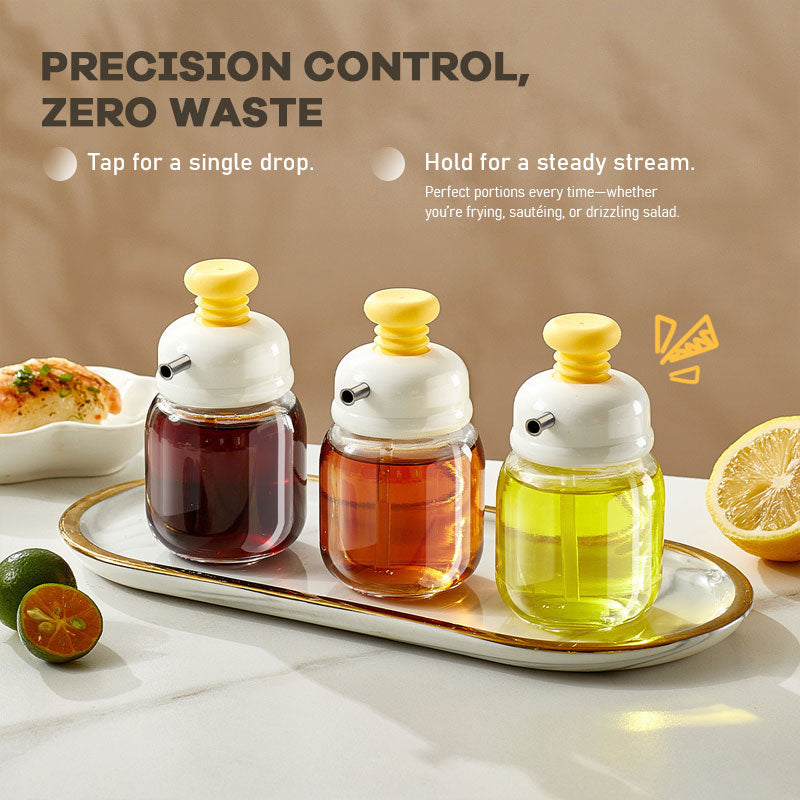 🍳 Trykk-og-hell Oljeﬂaske | Presis & Sølefri Matlaging