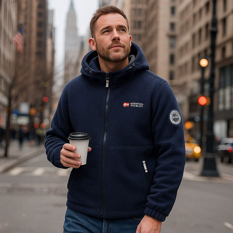 🔥 Dobbeltlags kunstskinn hettejakke