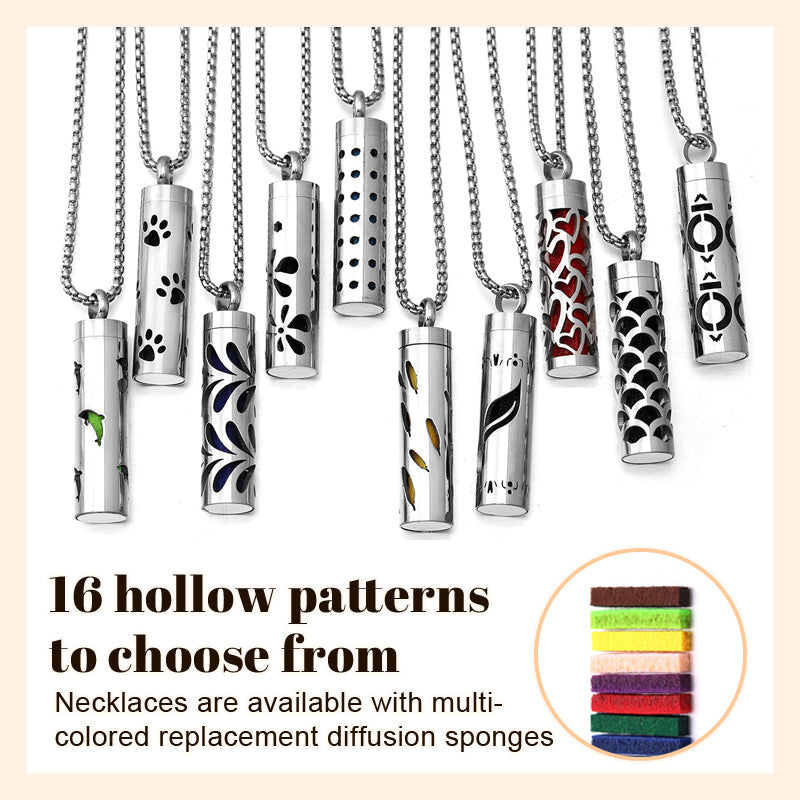 🌿✨ Aromaterapi Utskåret Diffuser Halskjede – Parfyme Vedheng