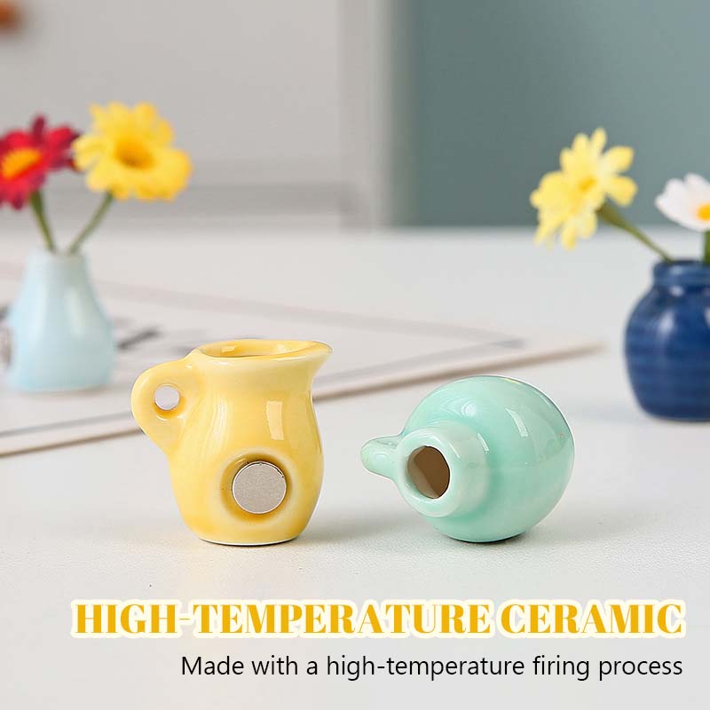 🌼 Keramiske minivase kjøleskapsmagneter