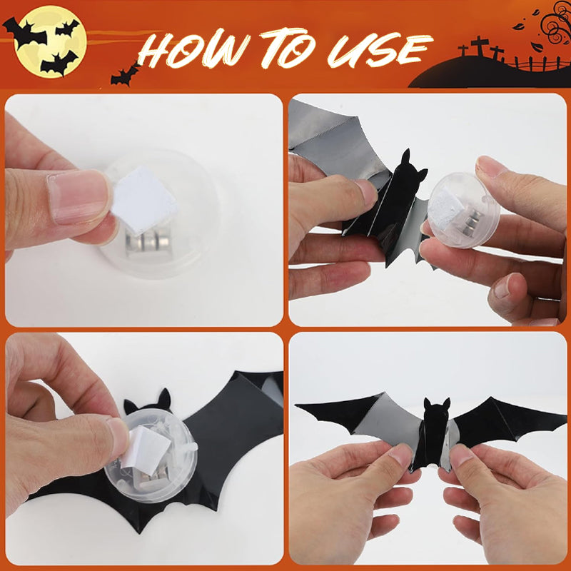 🦇 LED-glødende flaggermus – Perfekt til Halloween