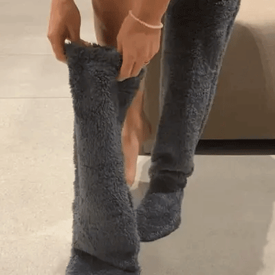 Gåsedunssokker i ull til jul