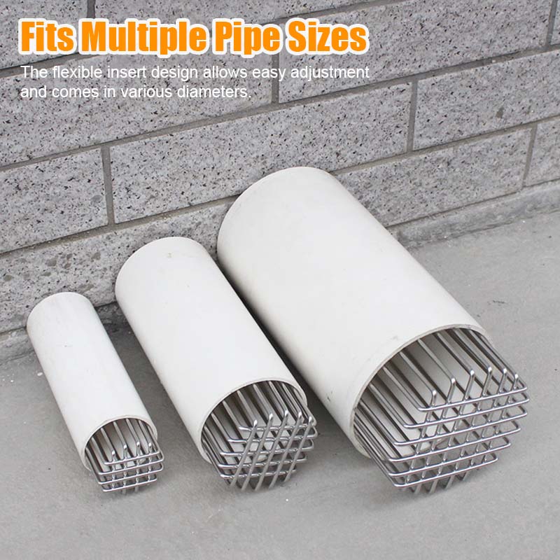 🛡 Avløpsbeskyttelse i 304 Rustfritt Stål – Holder Fugler, Rotter og Rusk Ute