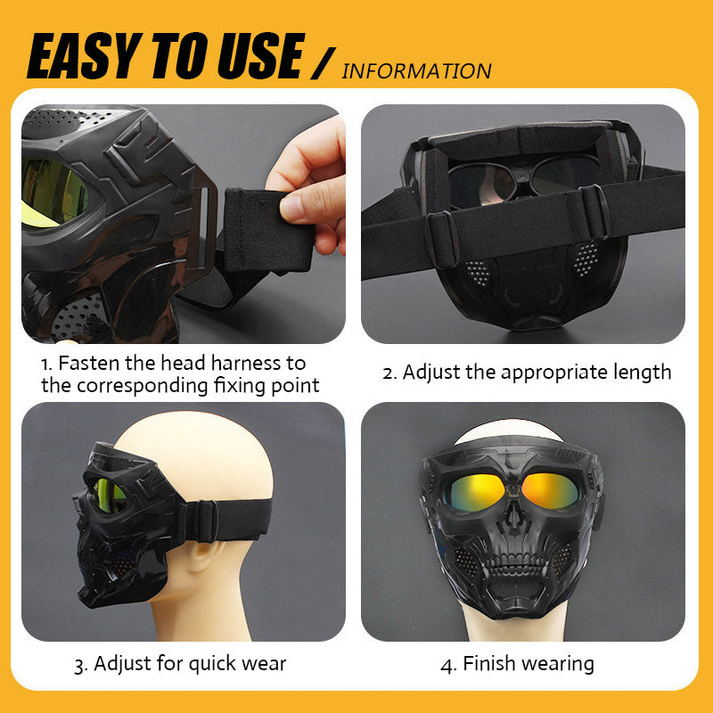 Skull motorsykkelbriller, kjørebriller, hjelm