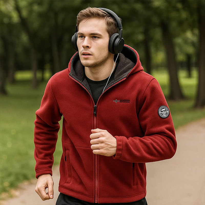 🔥 Dobbeltlags kunstskinn hettejakke