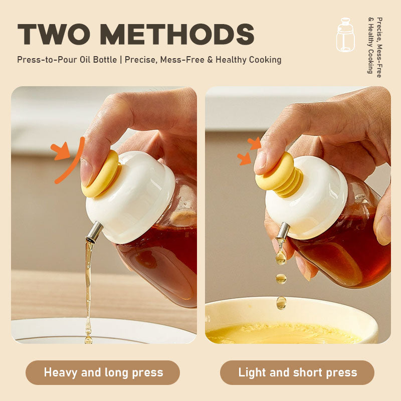 🍳 Trykk-og-hell Oljeﬂaske | Presis & Sølefri Matlaging