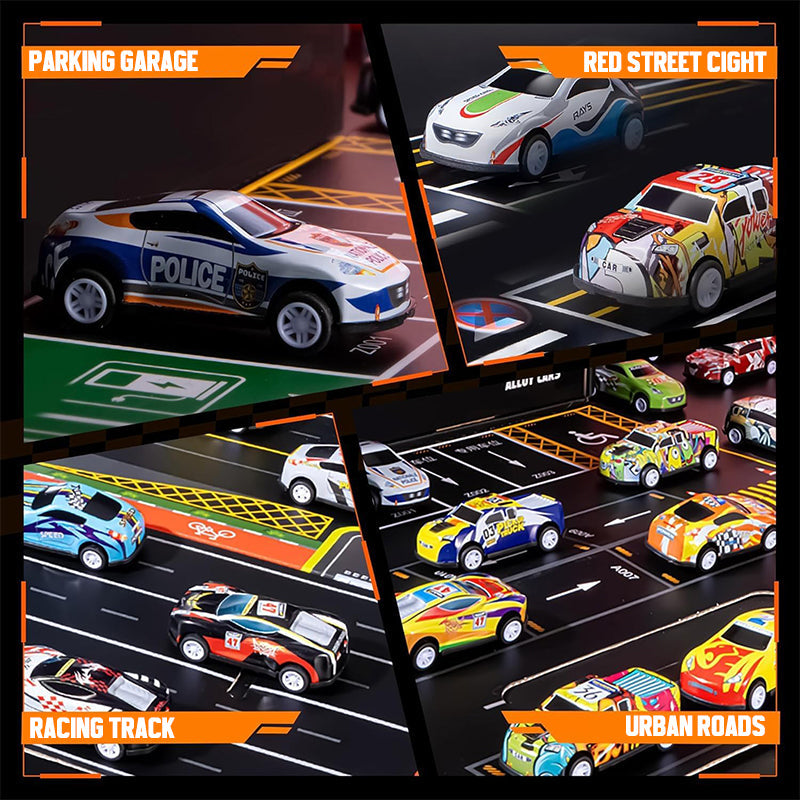 48 mini pull-back-biler - Gaveeske for barn i beholder 🚗🎁