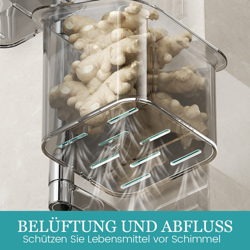 🍽️ Roterbar oppbevaringsboks med sugekopp – plassbesparende på kjøkkenet