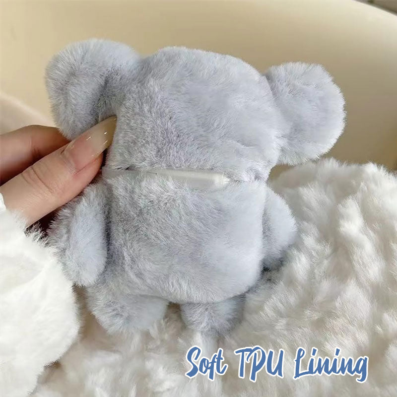 🐘 Fluffy Blå Elefant AirPods Etui