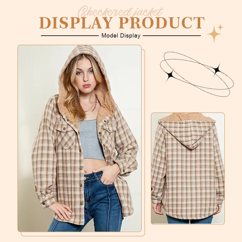 🍂 Høst & Vinter: Rutete Damejakke – Stilig og Varm
