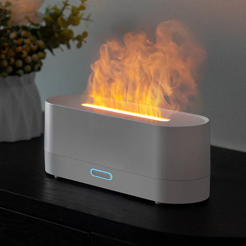 ✨ Fargerik Flamme Aromaterapi Diffuser – Skrivebord & Hjem