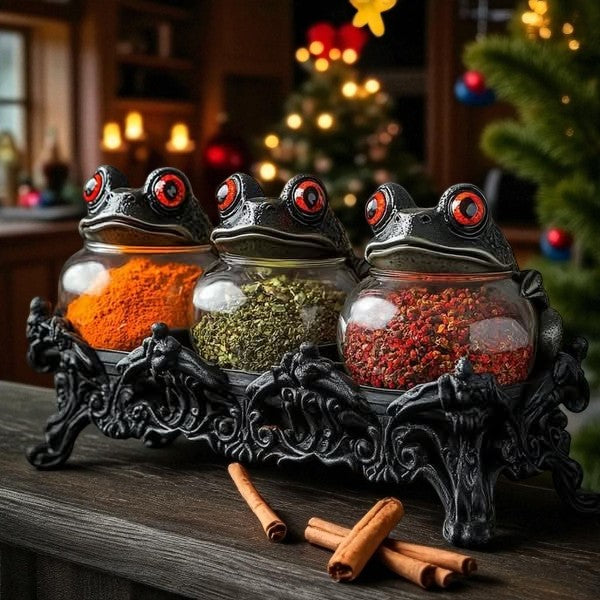 Håndlagde krydderkrukker med heksefrosk fra apoteket 🐸🧙