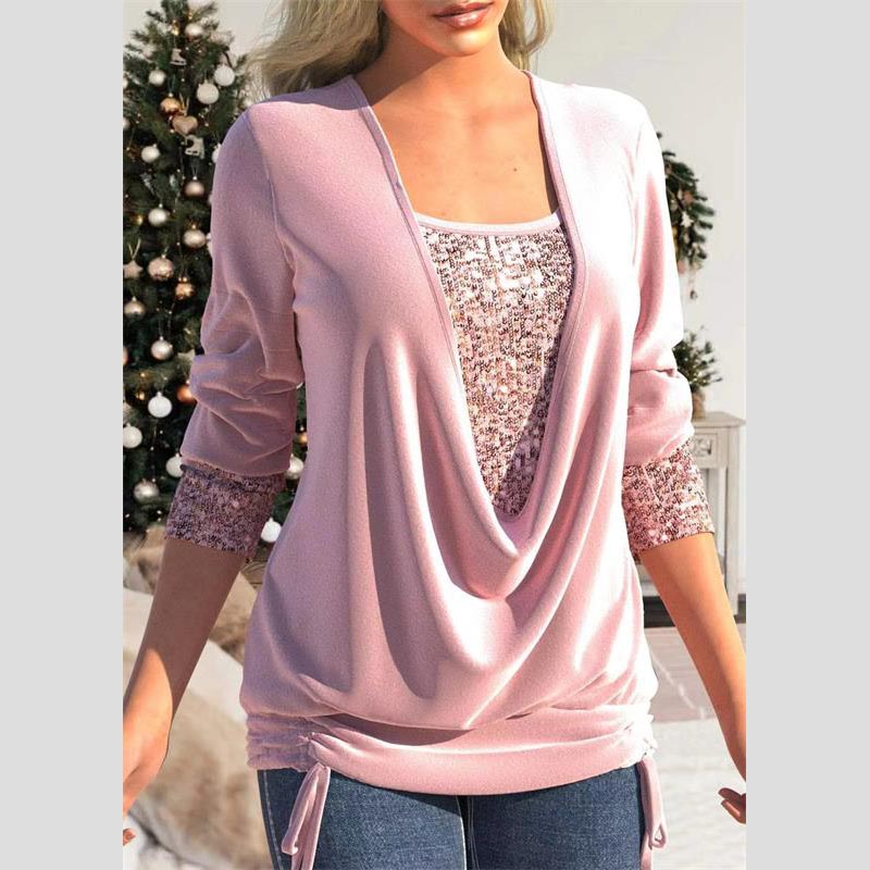 ✨🎅 Juletilbud – Kun i en begrenset periode! ⏰ Dame langermet skjorte med paljetter