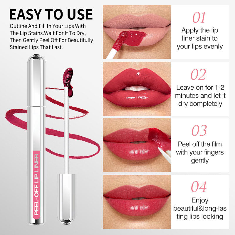 🎁 Kjøp 1 Få 1 – Peel-off Langvarig Leppe-liner & Gloss 💋