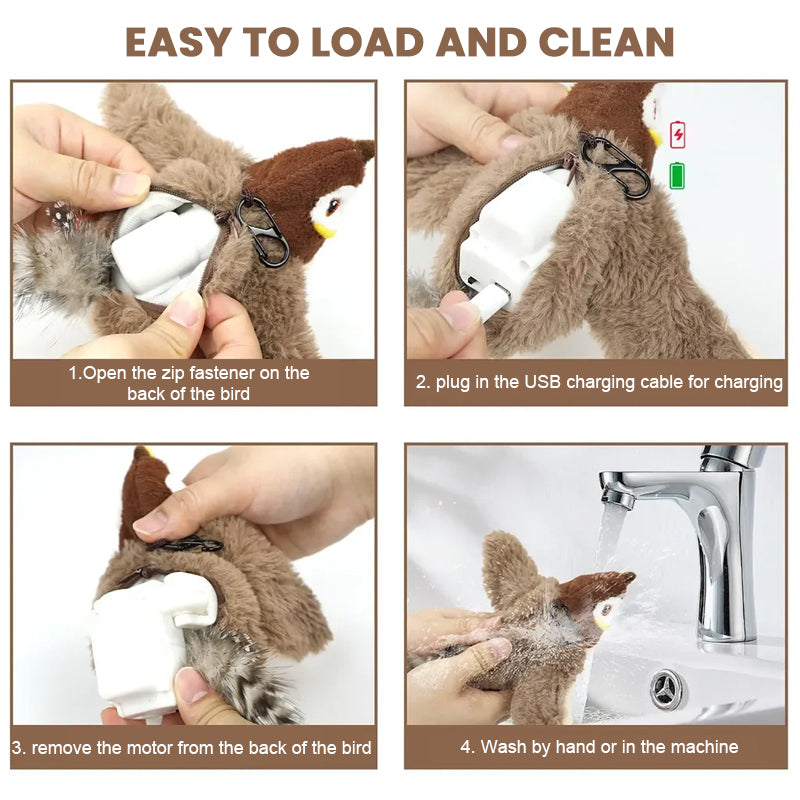 🐦 Realistisk Elektrisk Spurv – Bevegelig & Lekende Dekor