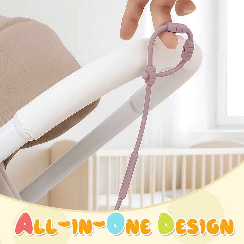 🎀 Silikonrem for Baby – Smokk-, Flaske- & Lekeholder mot Tap
