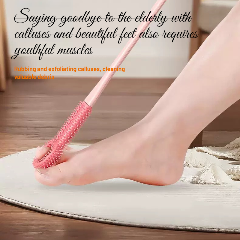 🪥 Fotbørste med langt håndtak – enkel rengjøring uten å bøye deg（2stk）