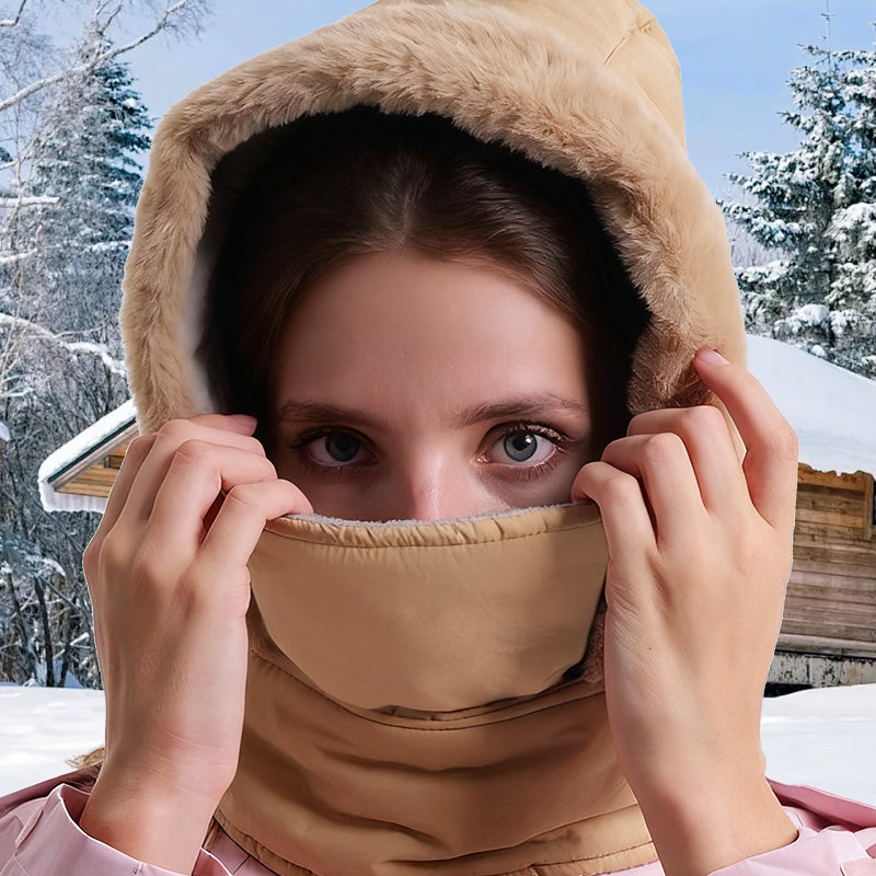 ❄️ Vinterlue med fleece og ansiktsmaske